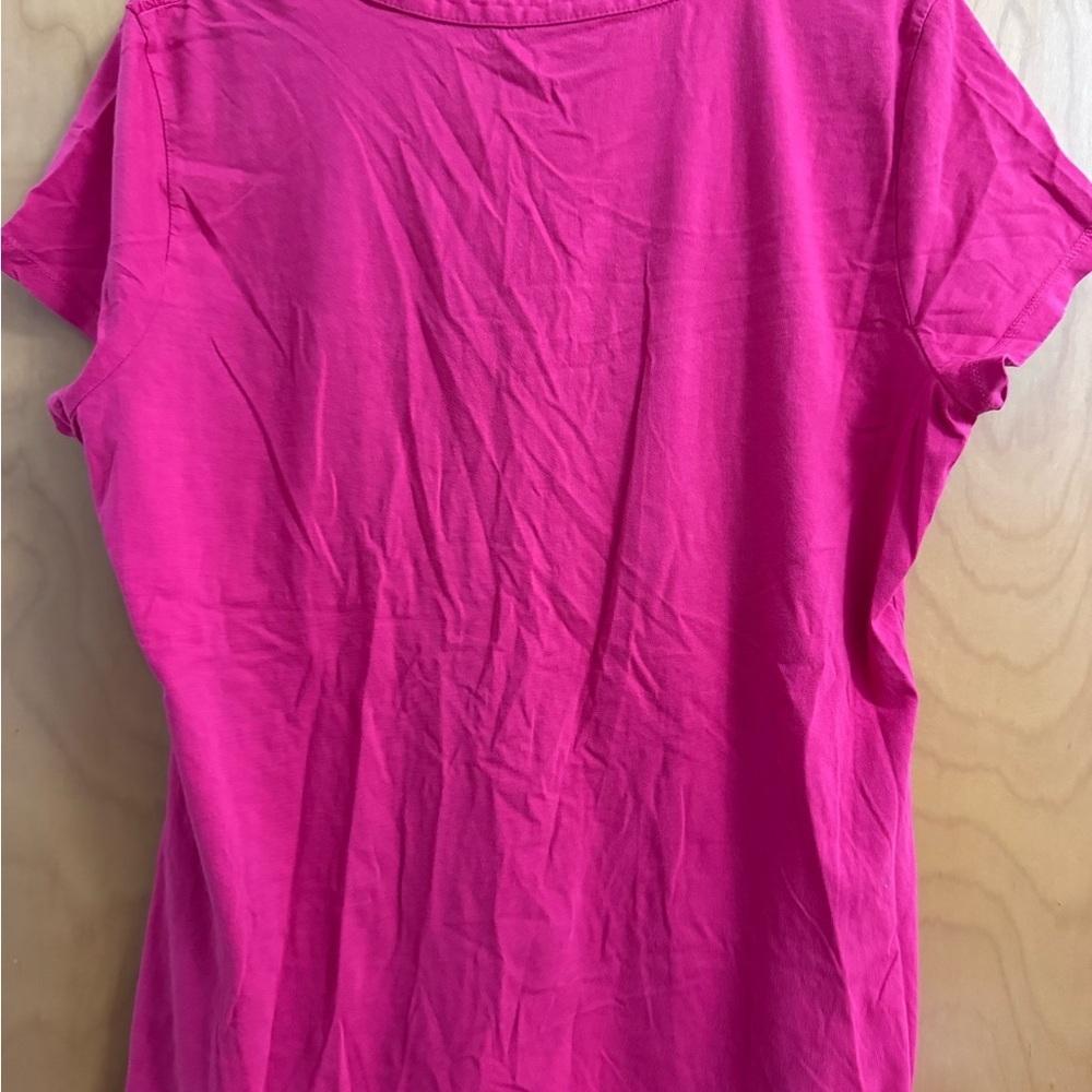 Size Large Van Heusen Women's Fuchsia Button-Front Blouse - Picture 4 of 9